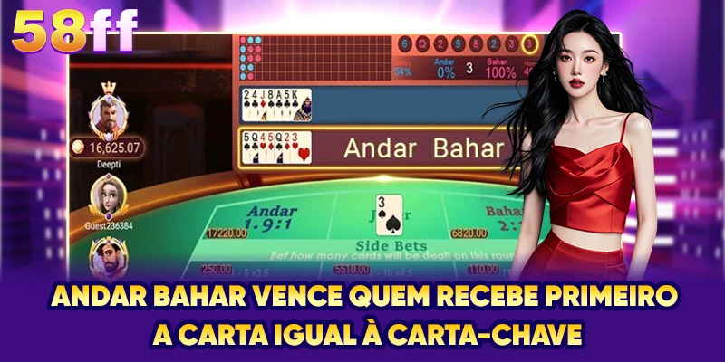 Andar Bahar vence quem recebe primeiro a carta igual à carta-chave