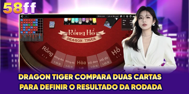 Dragon Tiger compara duas cartas para definir o resultado da rodada