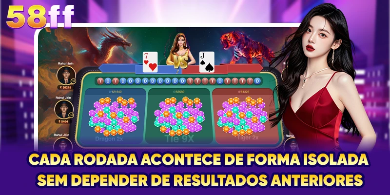 Cada rodada acontece de forma isolada, sem depender de resultados anteriores